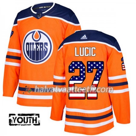 Lasten NHL Edmonton Oilers Pelipaita Milan Lucic 27 Adidas 2017-2018 Oranssi USA Flag Fashion Authentic Lasten NHL Edmonton Oilers Pelipaita Milan Lucic 27 Adidas 2017-2018 Oranssi USA Flag Fashion Authentic
